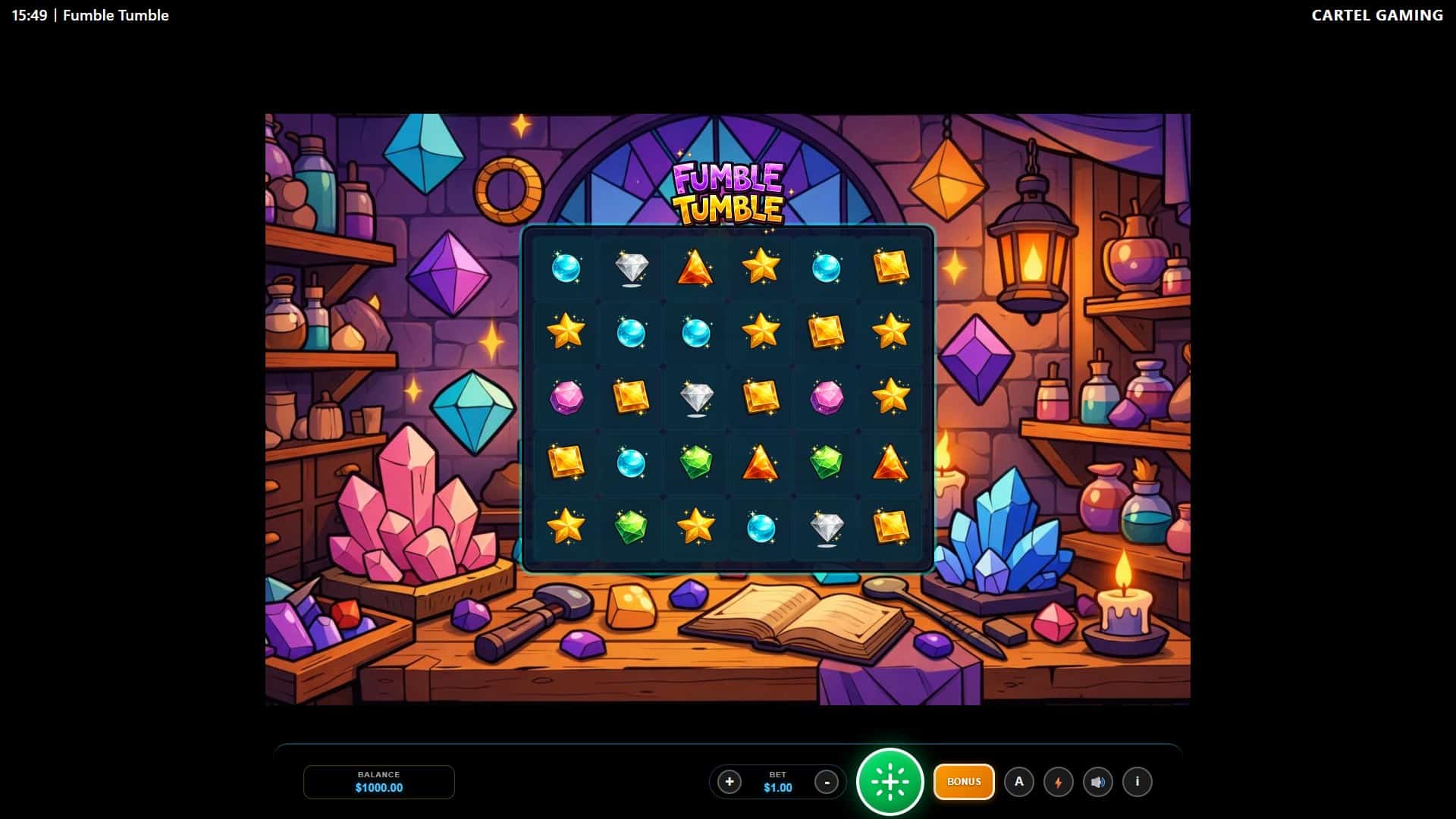 Fumble Tumble slot gameplay reels
