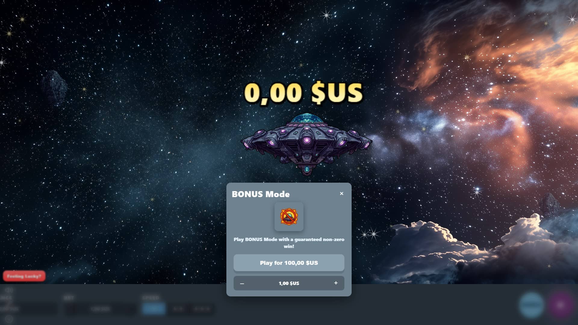 Alien Asteroids bonus buy menu