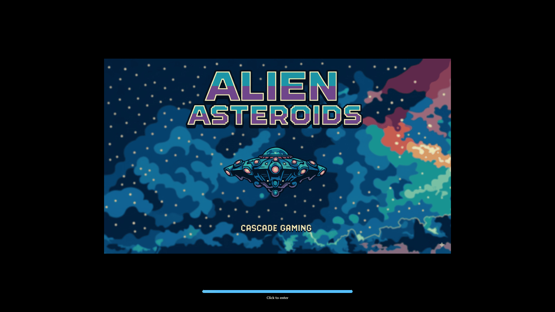 Alien Asteroids slot intro screen