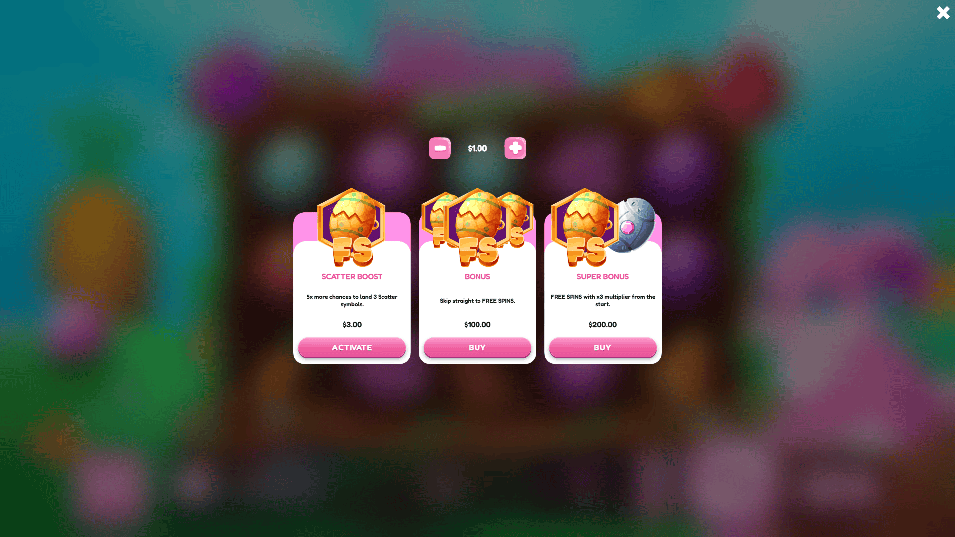 Spring Bloom bonus buy menu