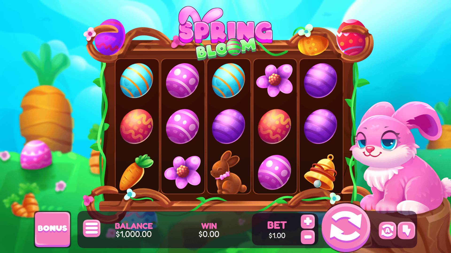Spring Bloom slot gameplay reels