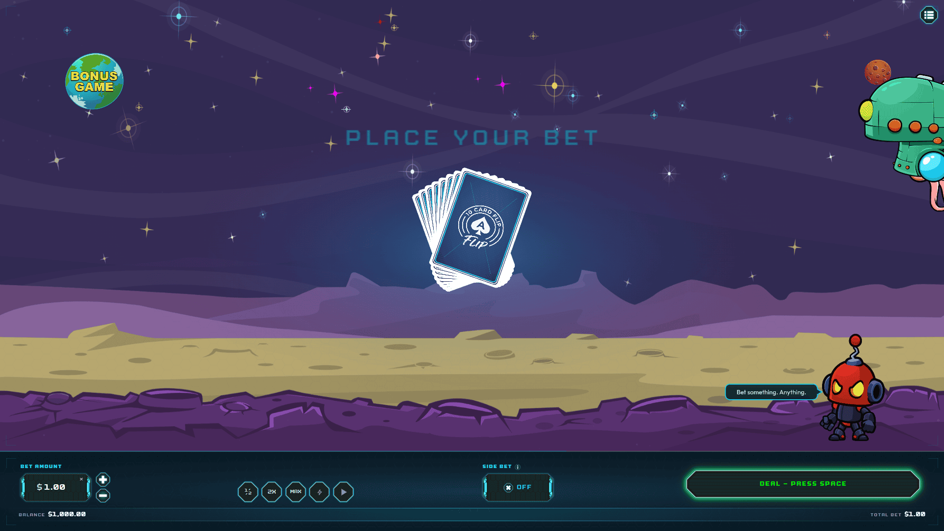 10 Card Flip slot gameplay reels