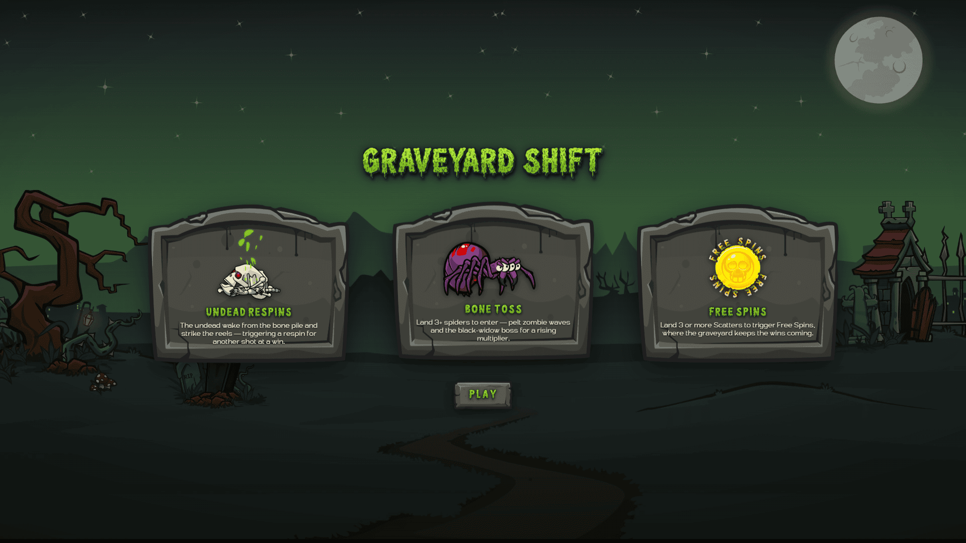 Graveyard Shift slot intro screen