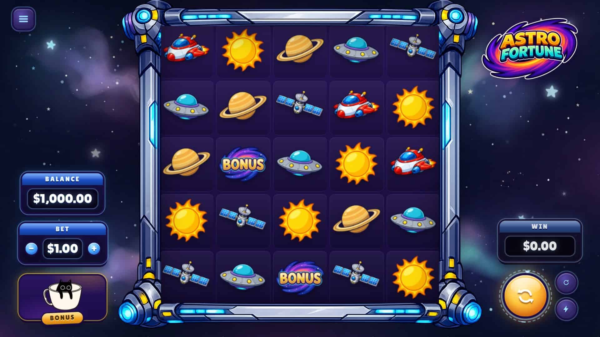 Astro Fortune slot gameplay reels
