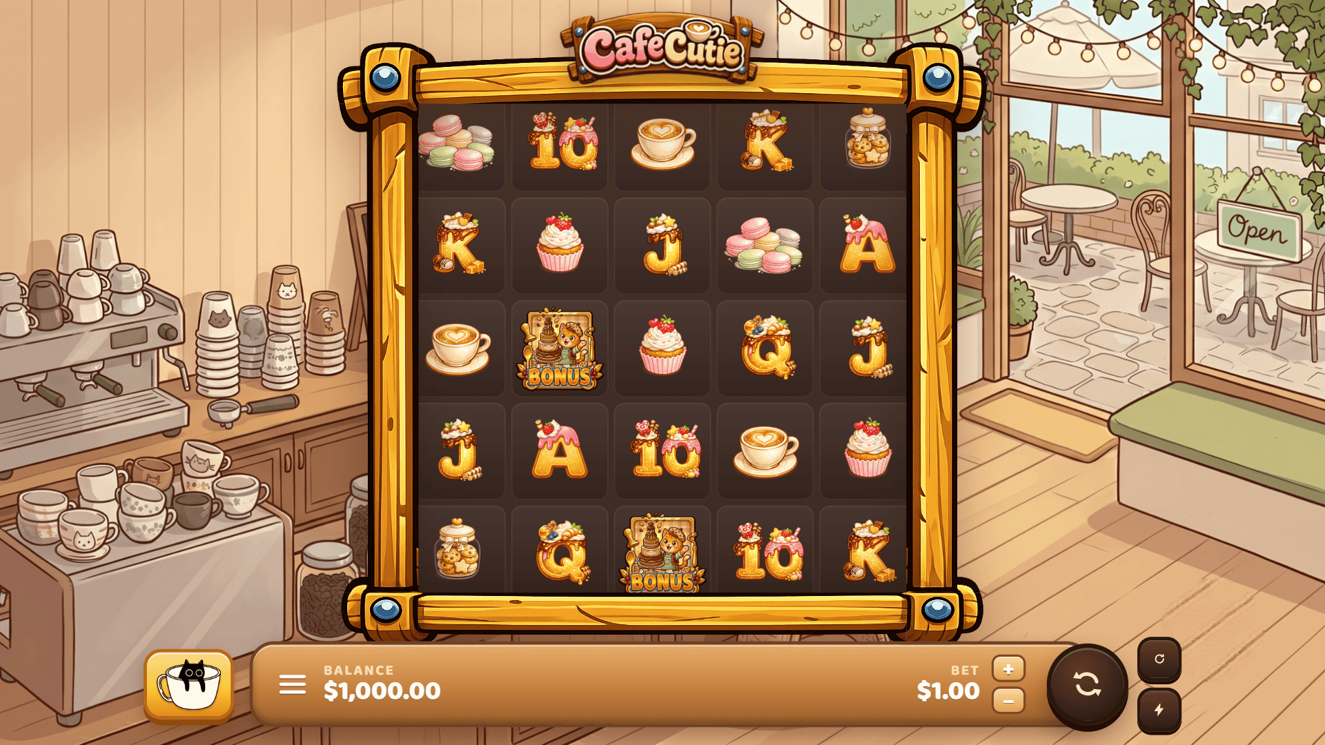 Cafe Cutie slot gameplay reels