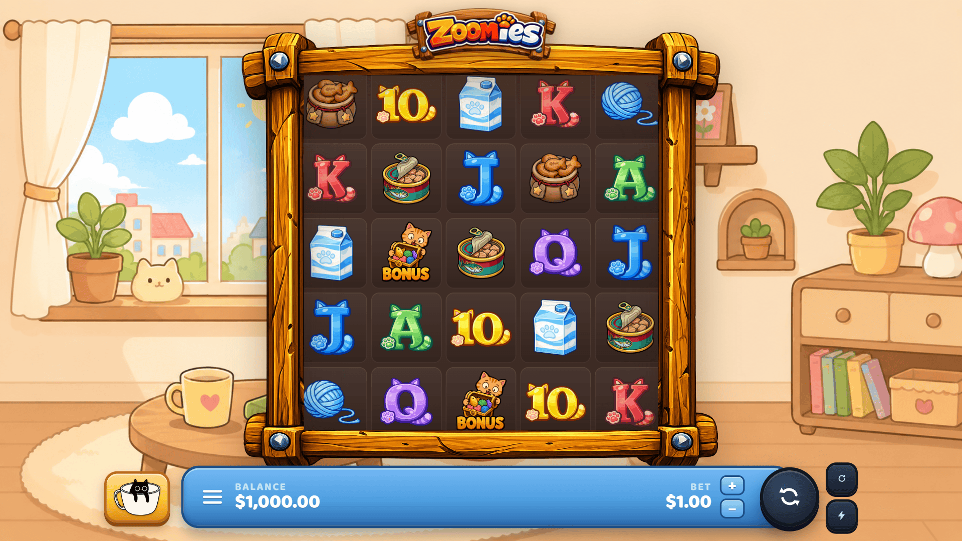 Zoomies slot gameplay reels