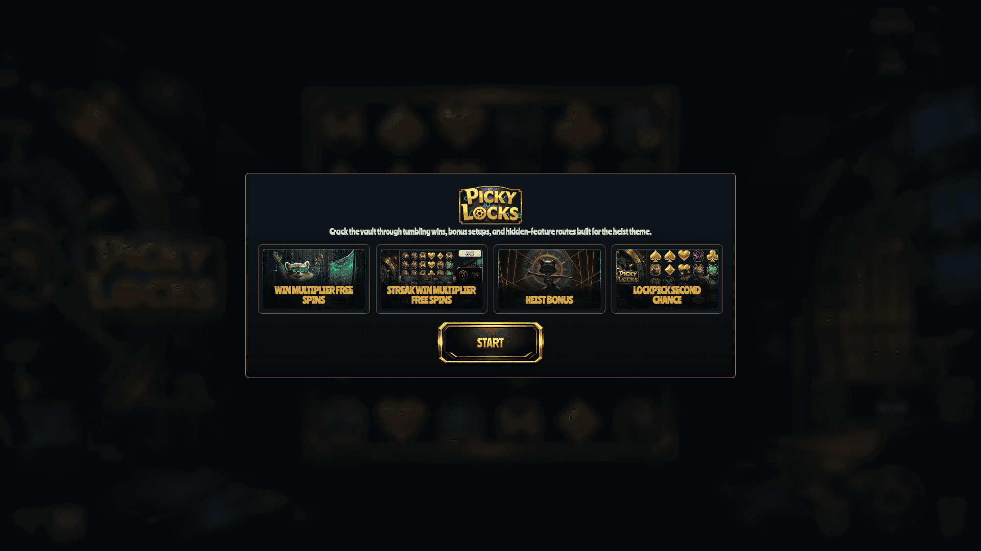 Picky Locks slot intro screen