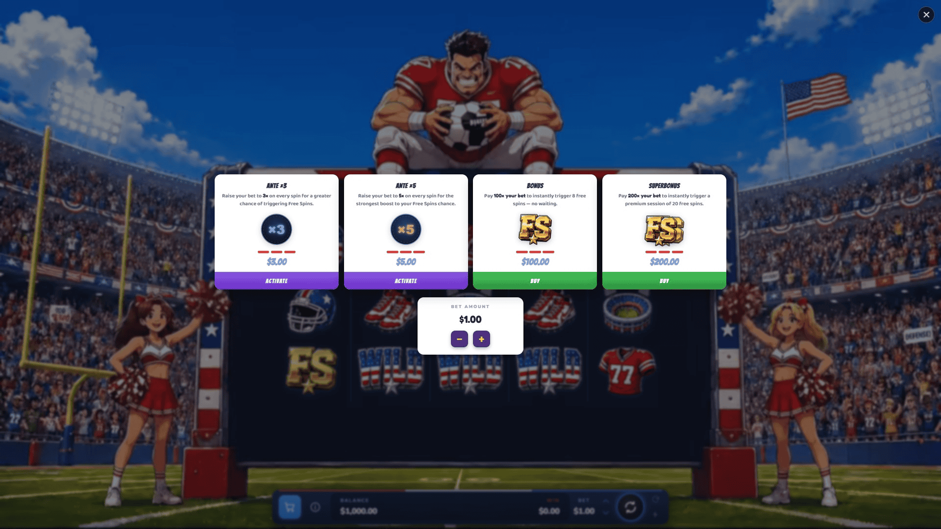 This Is Football bonus buy menu