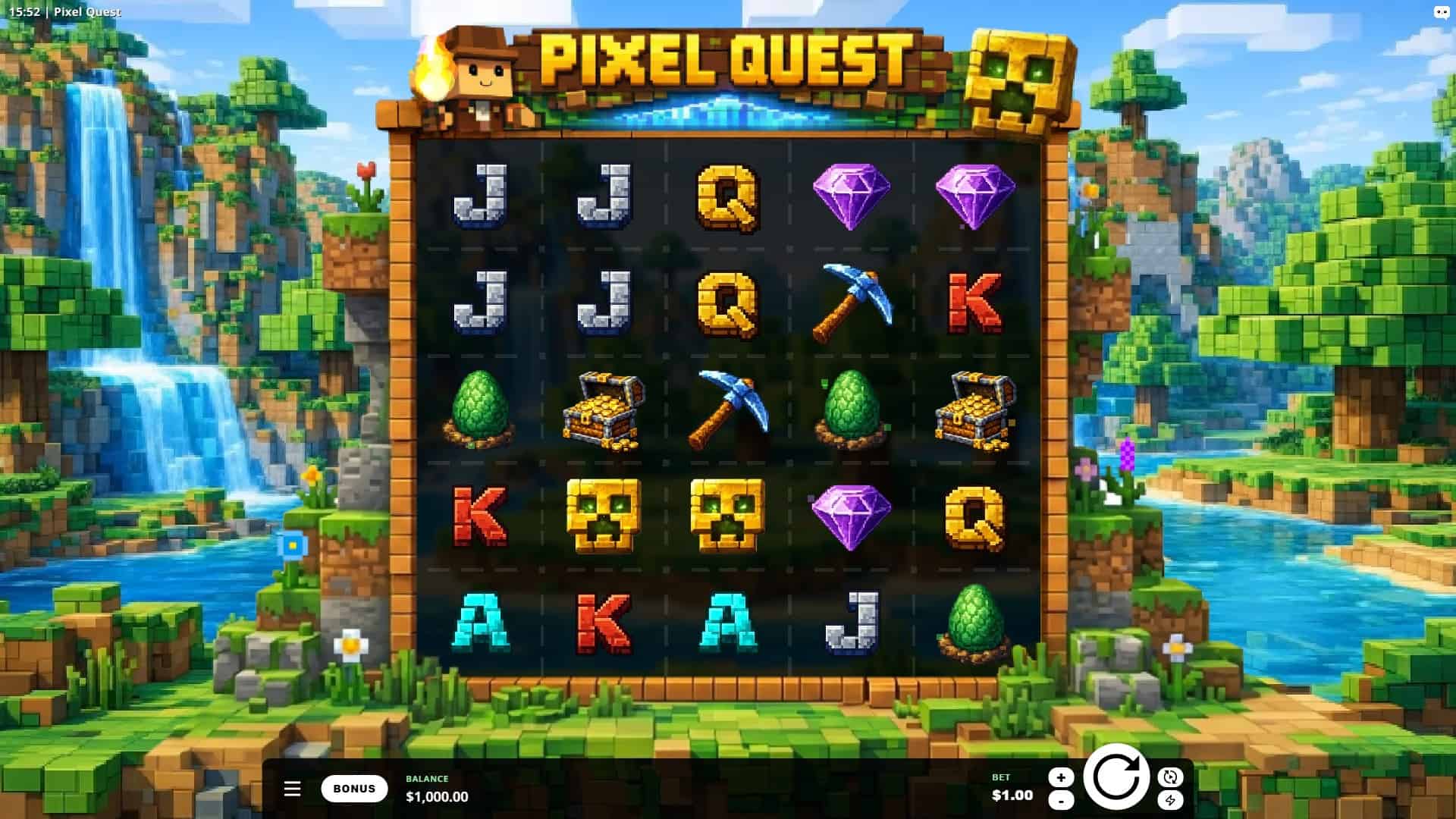 Pixel Quest slot gameplay reels