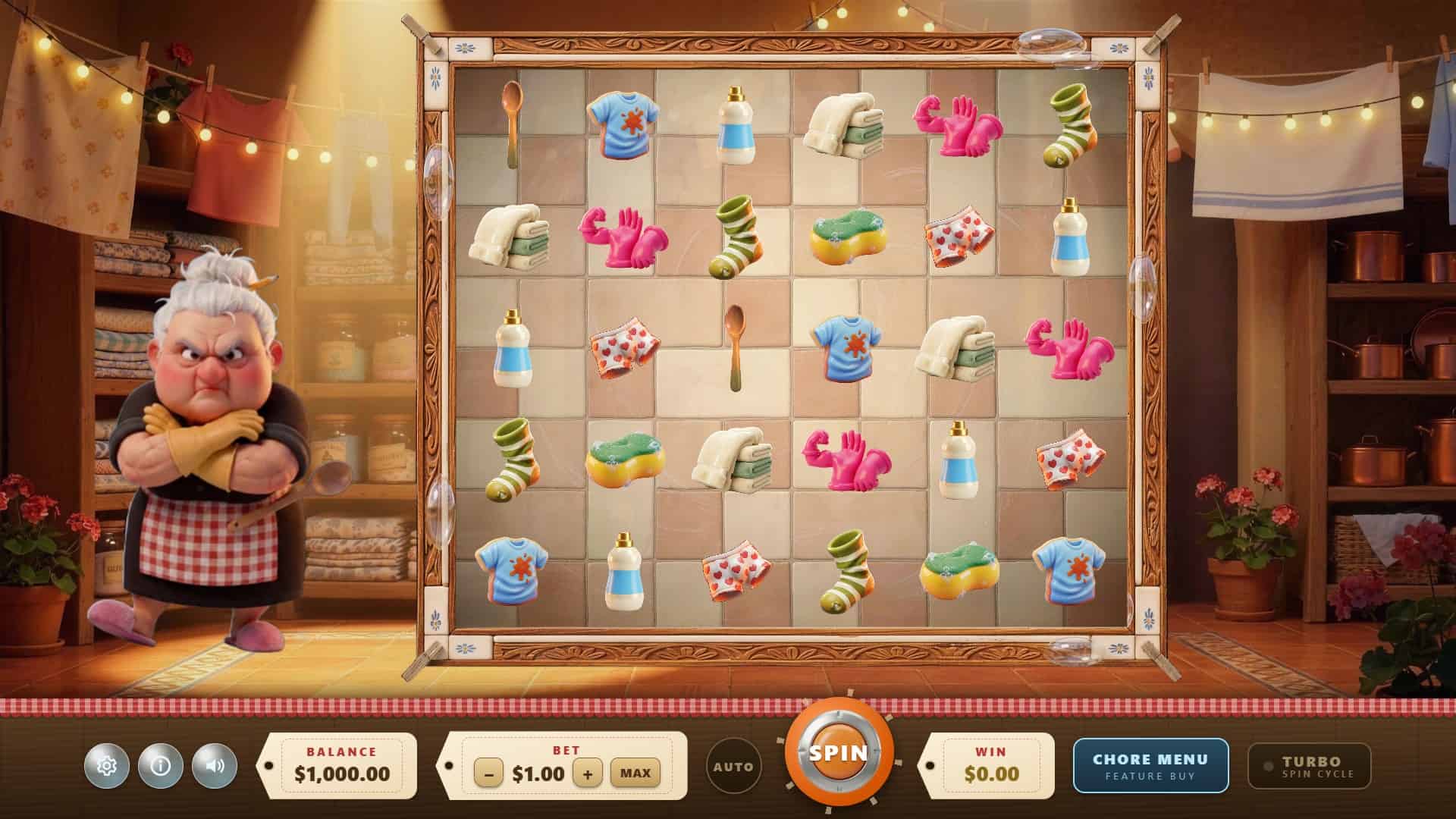 Clean Sweep slot gameplay reels