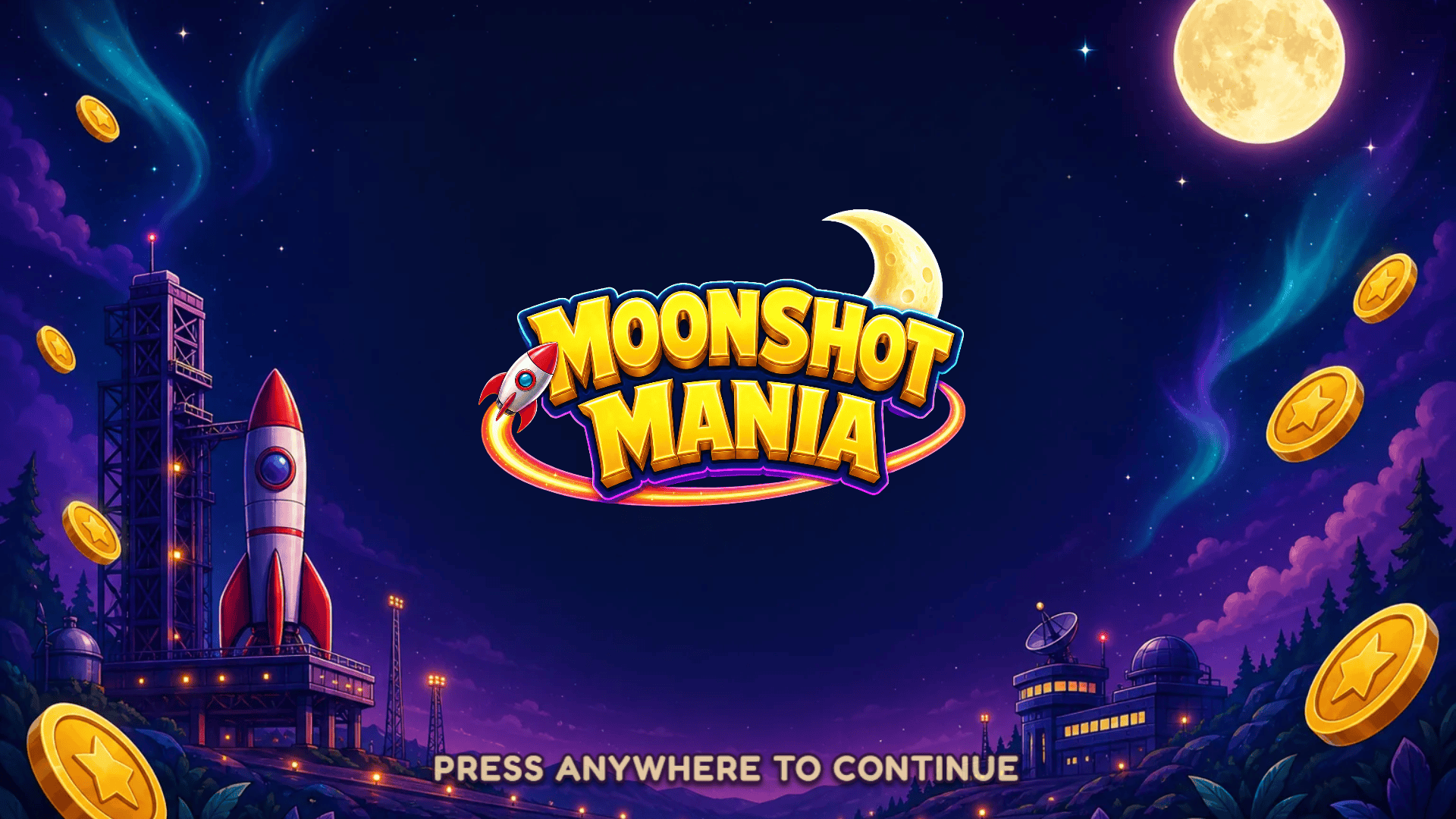 Moonshot Mania slot intro screen