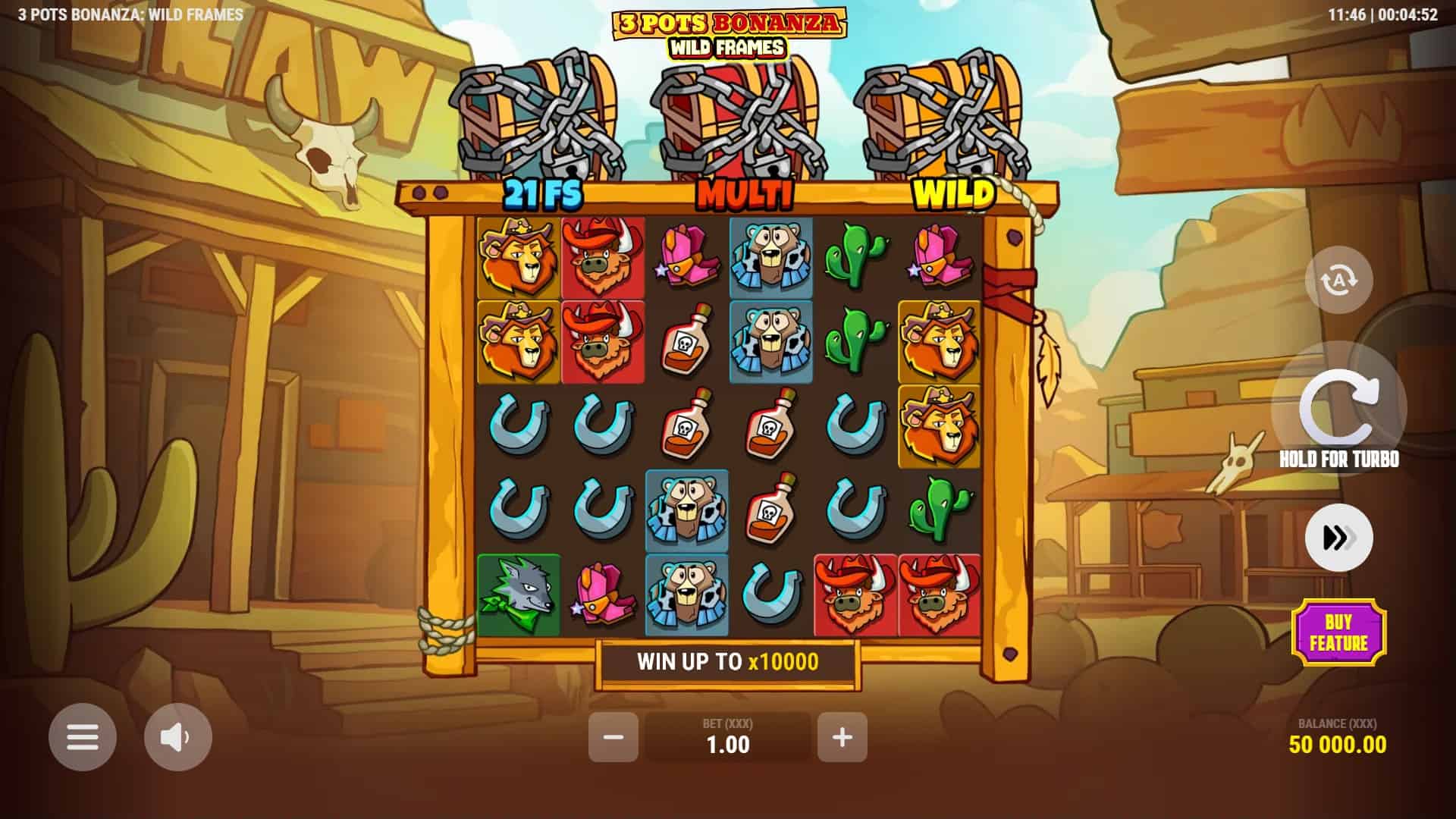 3 Pots Bonanza: Wild Frames slot gameplay reels