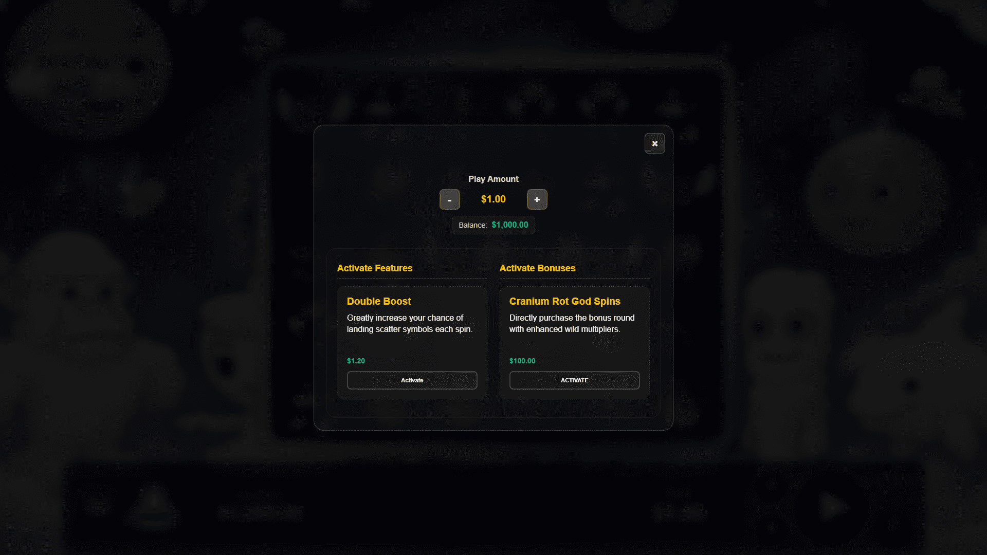 Cranium Rot bonus buy menu