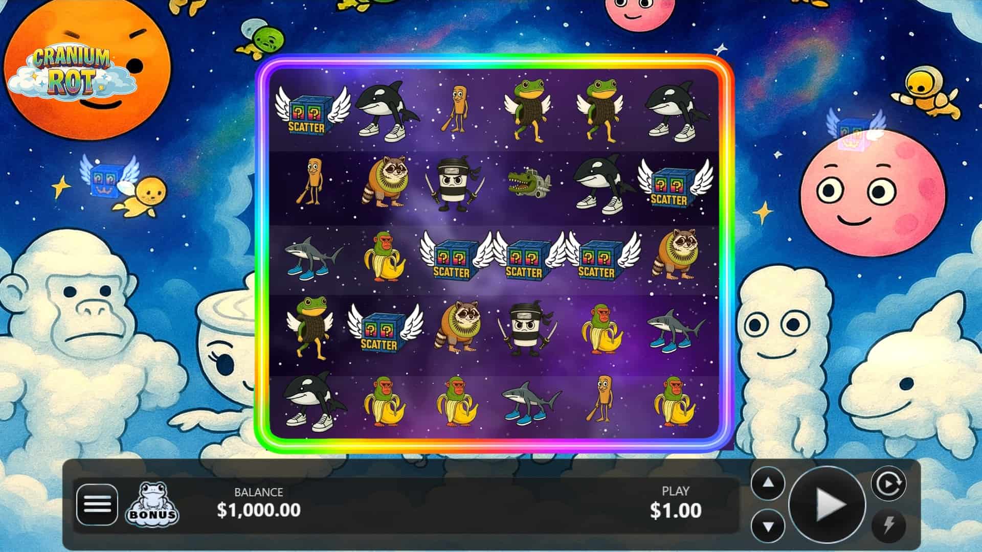 Cranium Rot slot gameplay reels