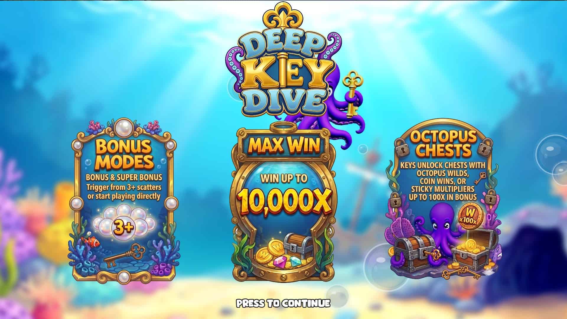Deep Key Dive slot intro screen