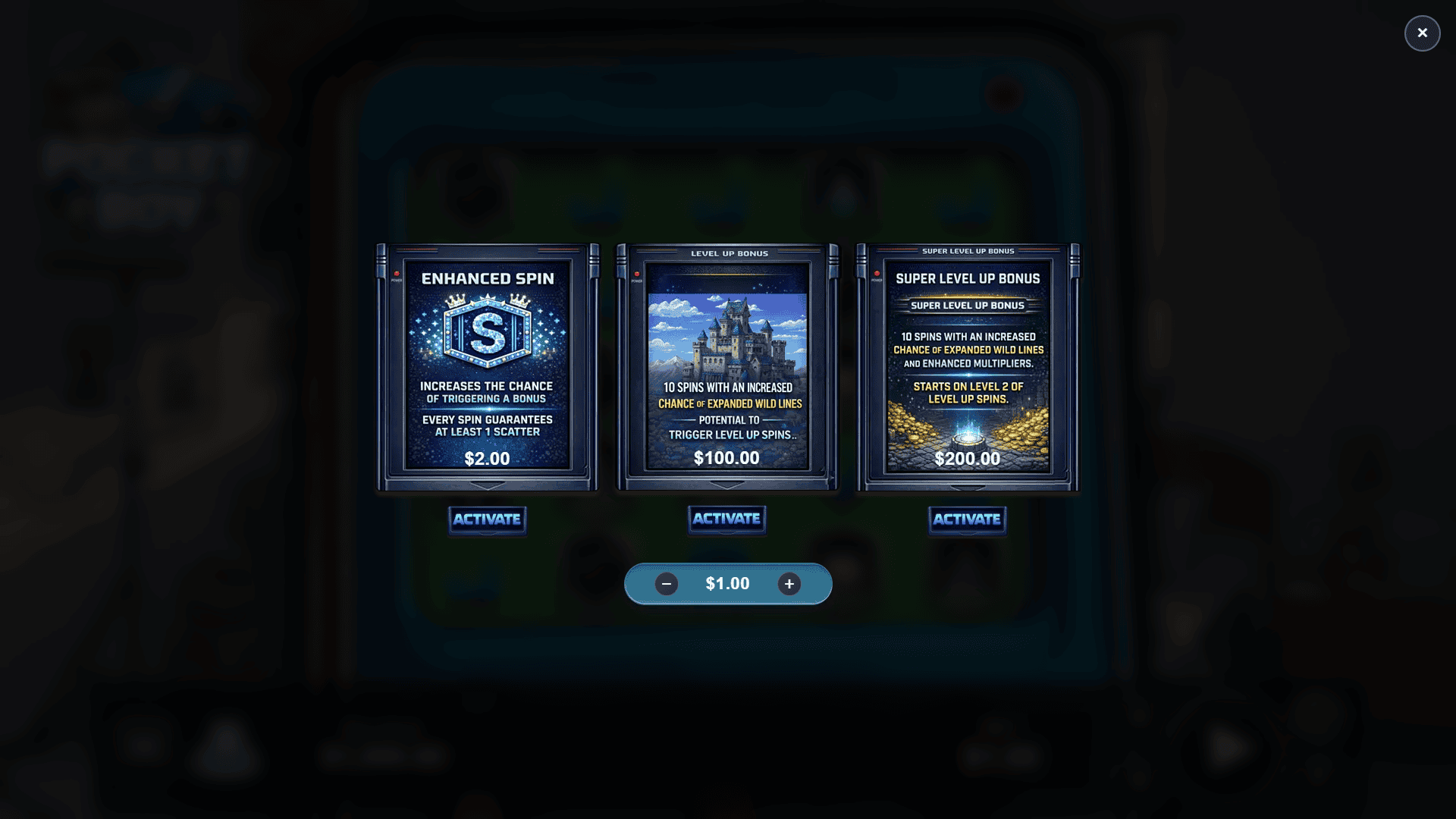 Pocket Boy bonus buy menu
