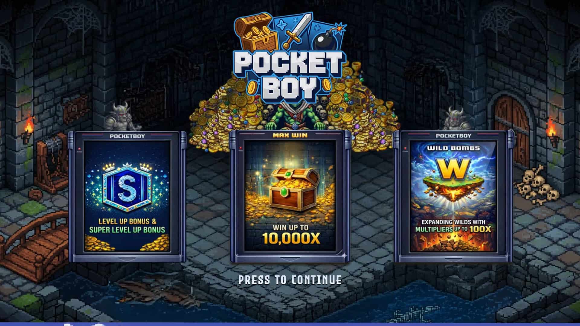 Pocket Boy slot intro screen