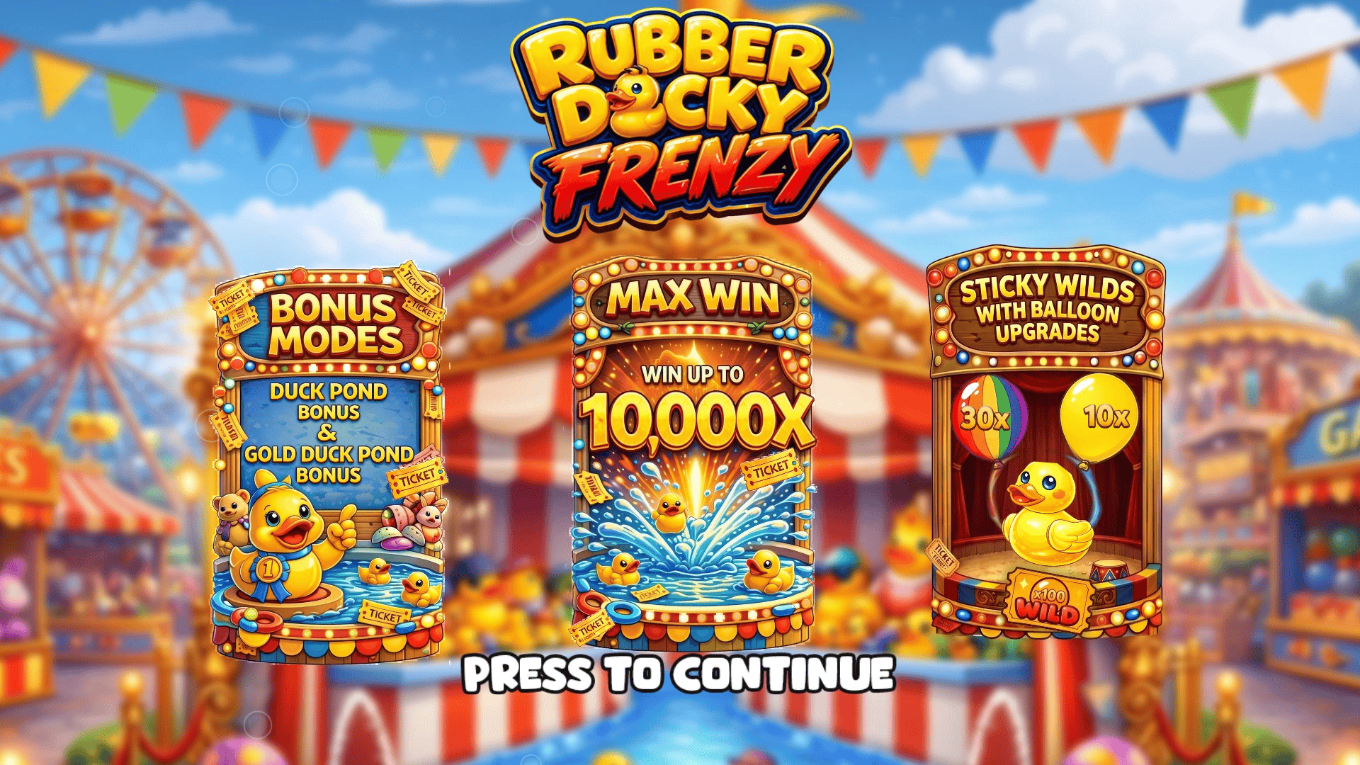 Rubber Ducky Frenzy slot intro screen