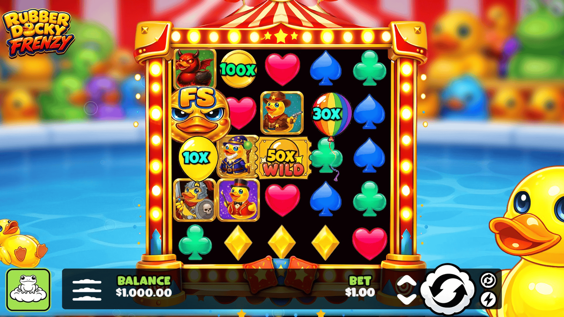 Rubber Ducky Frenzy slot gameplay reels