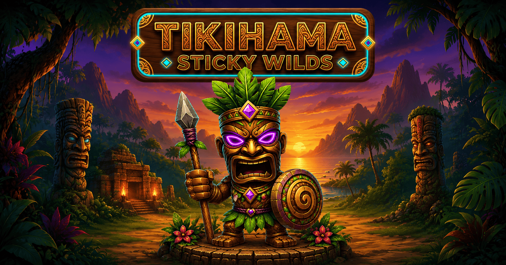 Tikihama Sticky Wilds Slot Demo by Cloud Frog Labs slot cover image