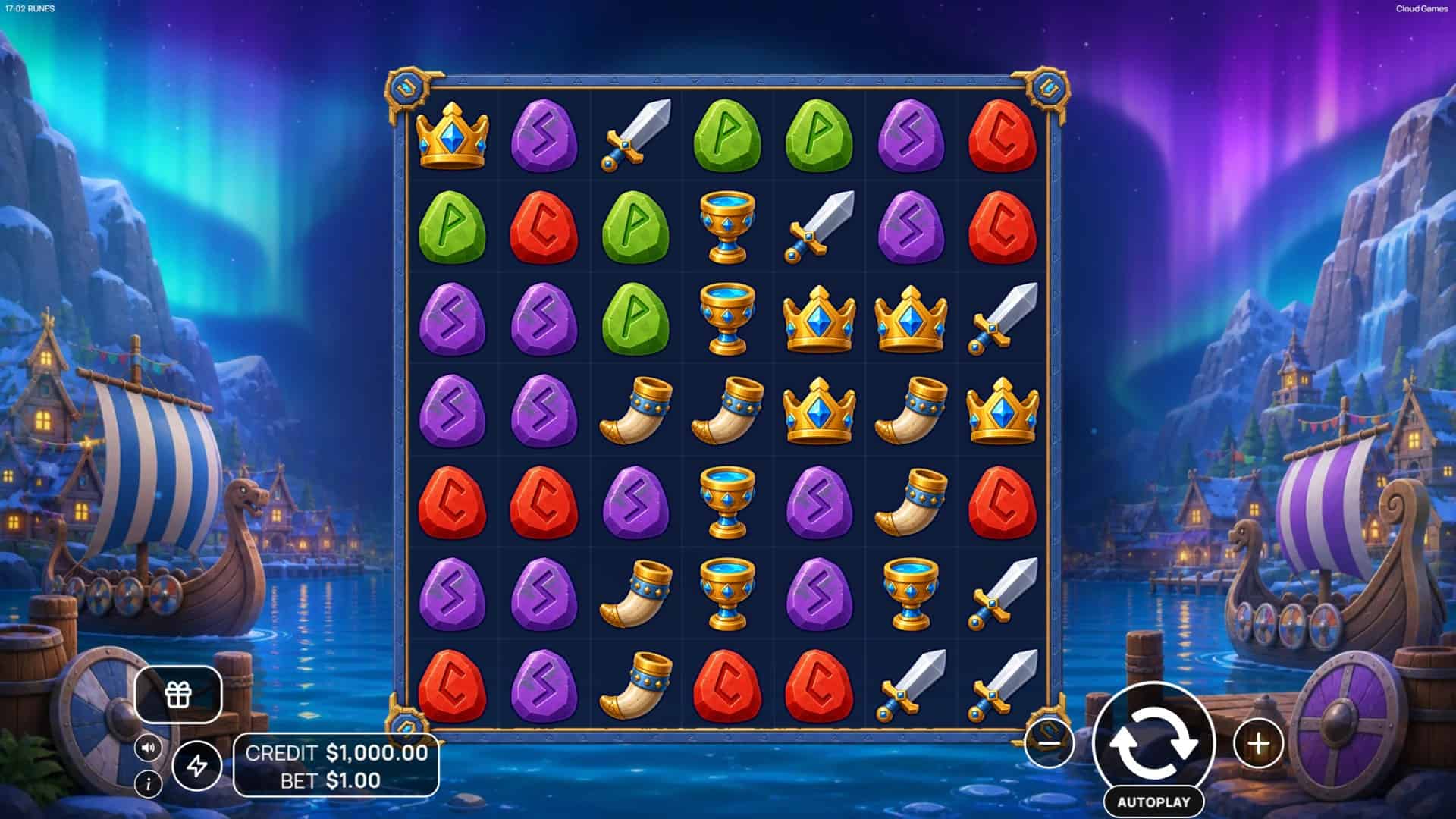 Runes slot gameplay reels