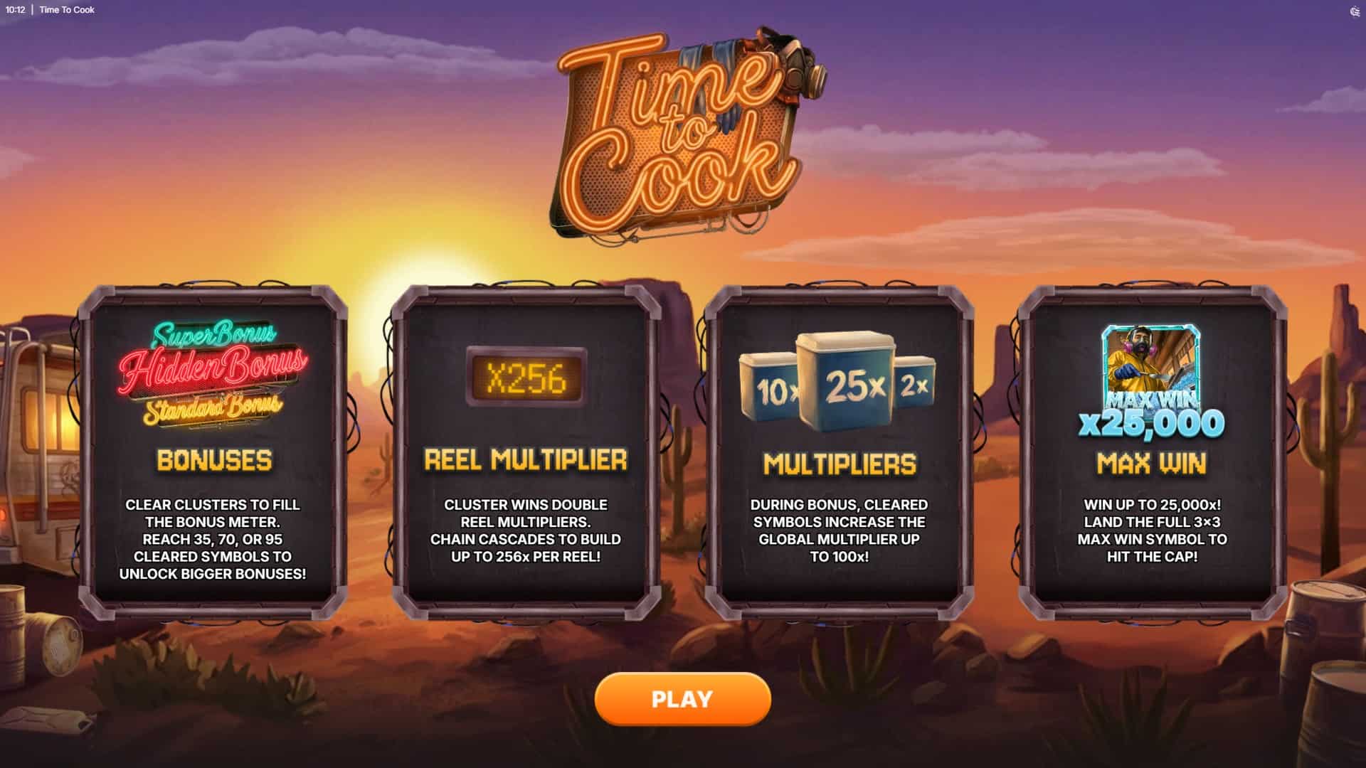 Time to Cook slot intro screen