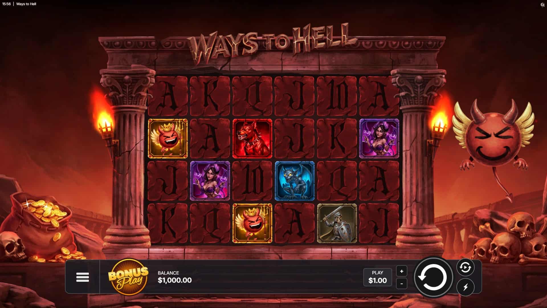 Ways to Hell slot gameplay reels