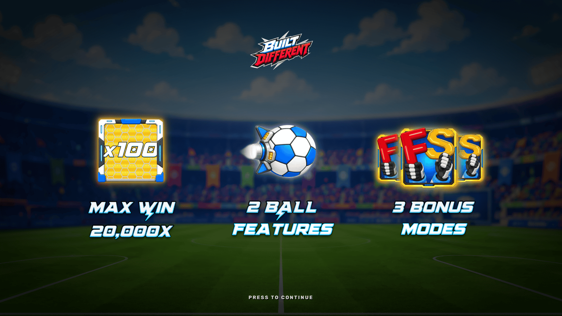 Built Different slot intro screen