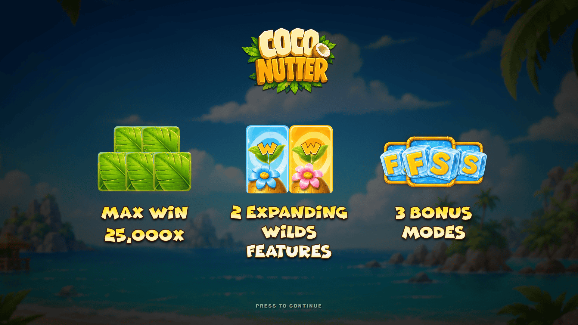 Coconutter slot intro screen