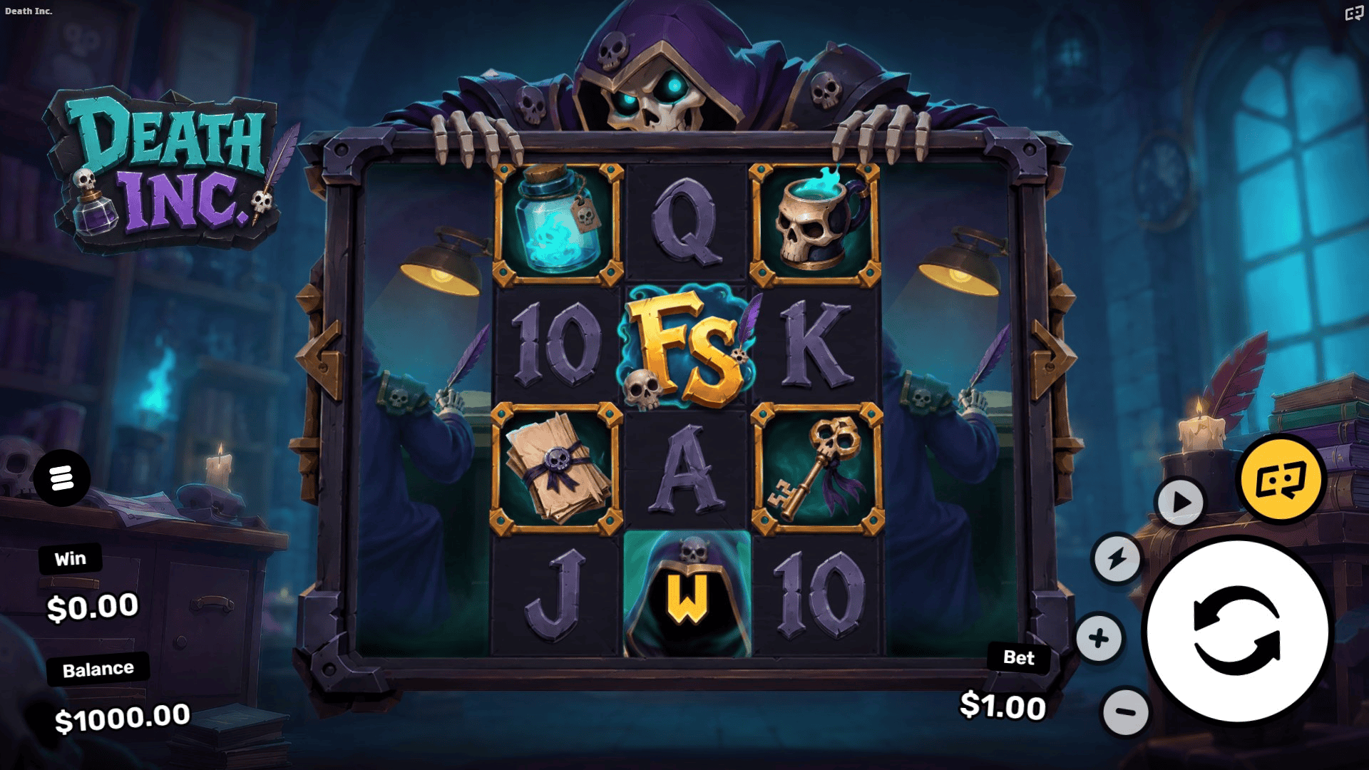 Death Inc. slot gameplay reels