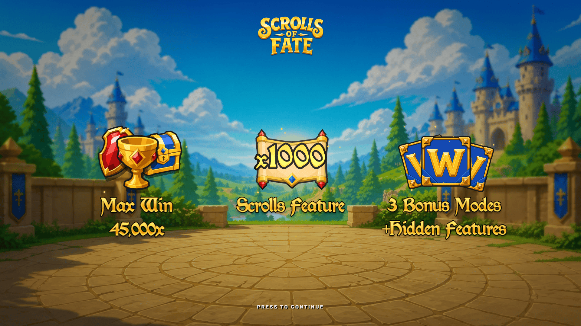 Scrolls of Fate slot intro screen