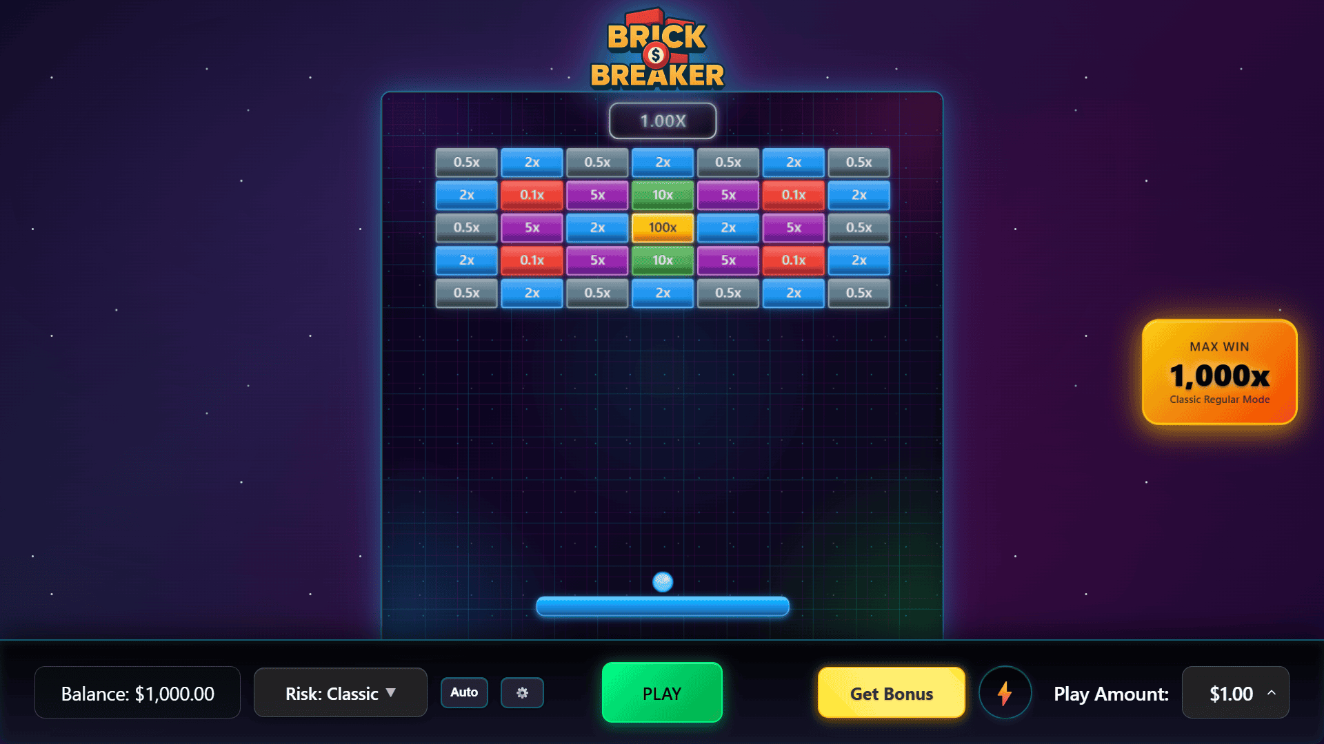 Brick Breaker slot gameplay reels
