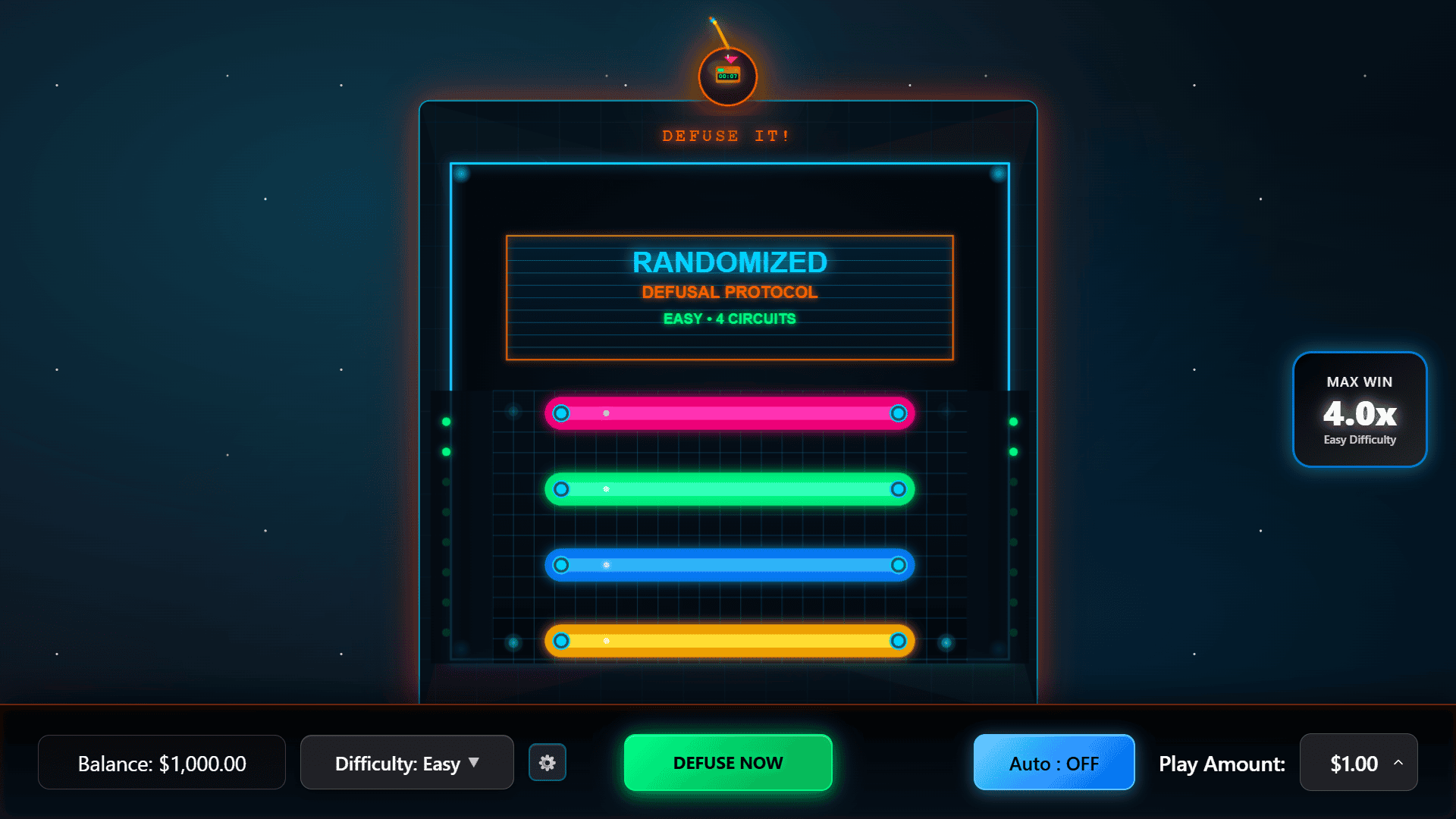 Defuse It! slot gameplay reels