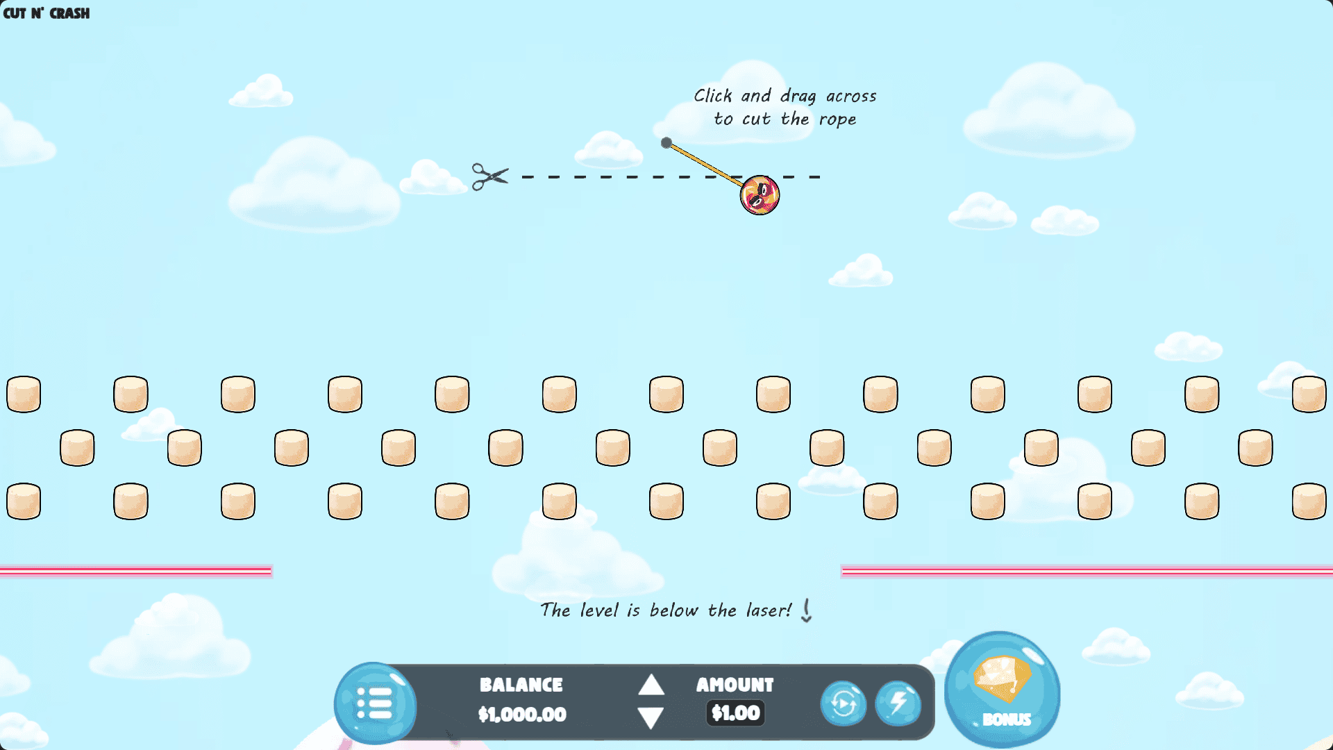 Cut N Crash slot gameplay reels
