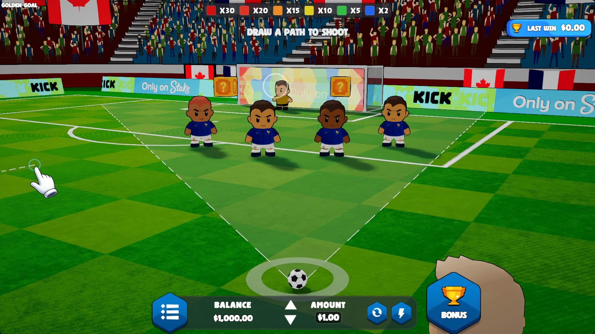 Golden Goal slot gameplay reels