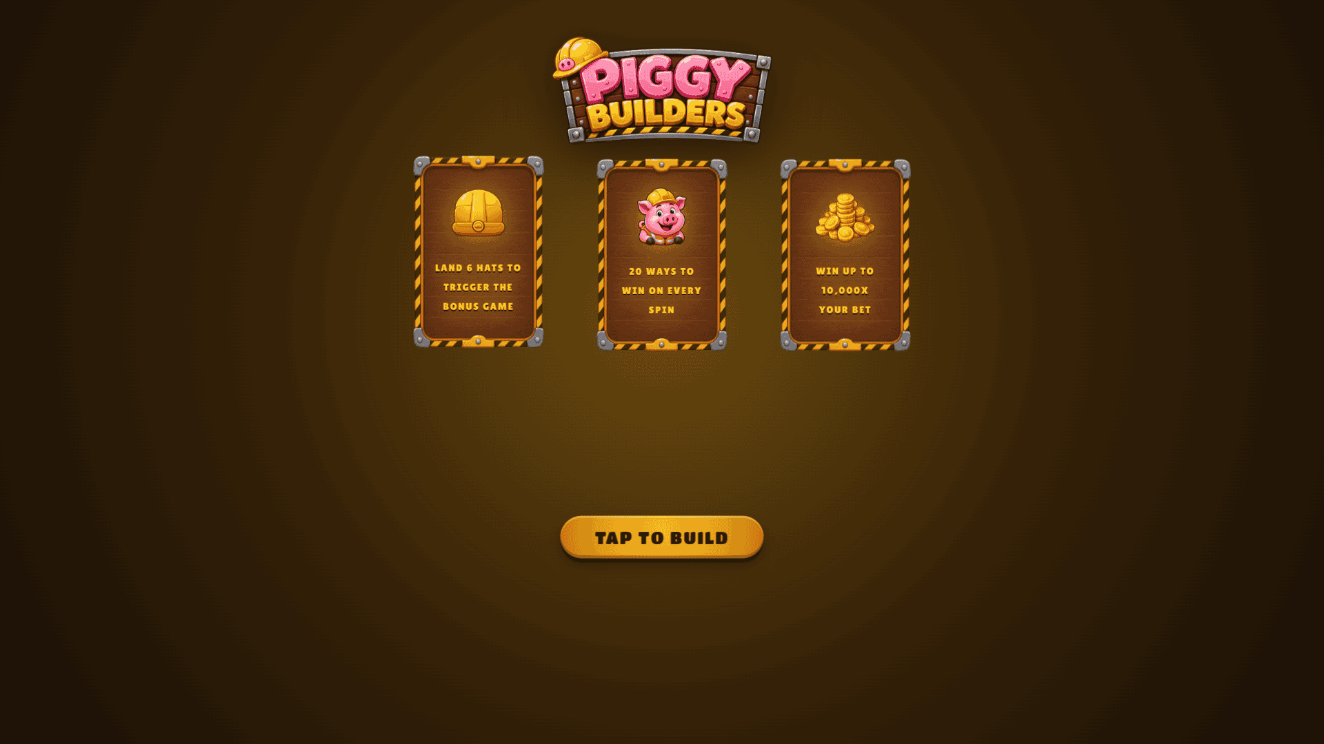 Piggy Builders slot intro screen