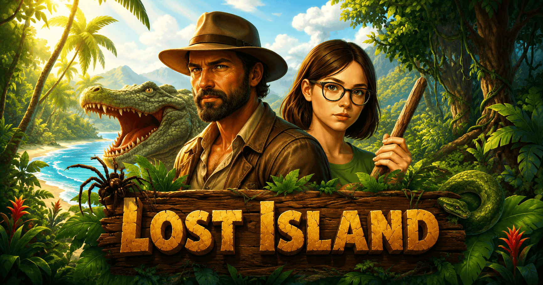 Lost Island Slot Demo by Crashout Studios slot cover image