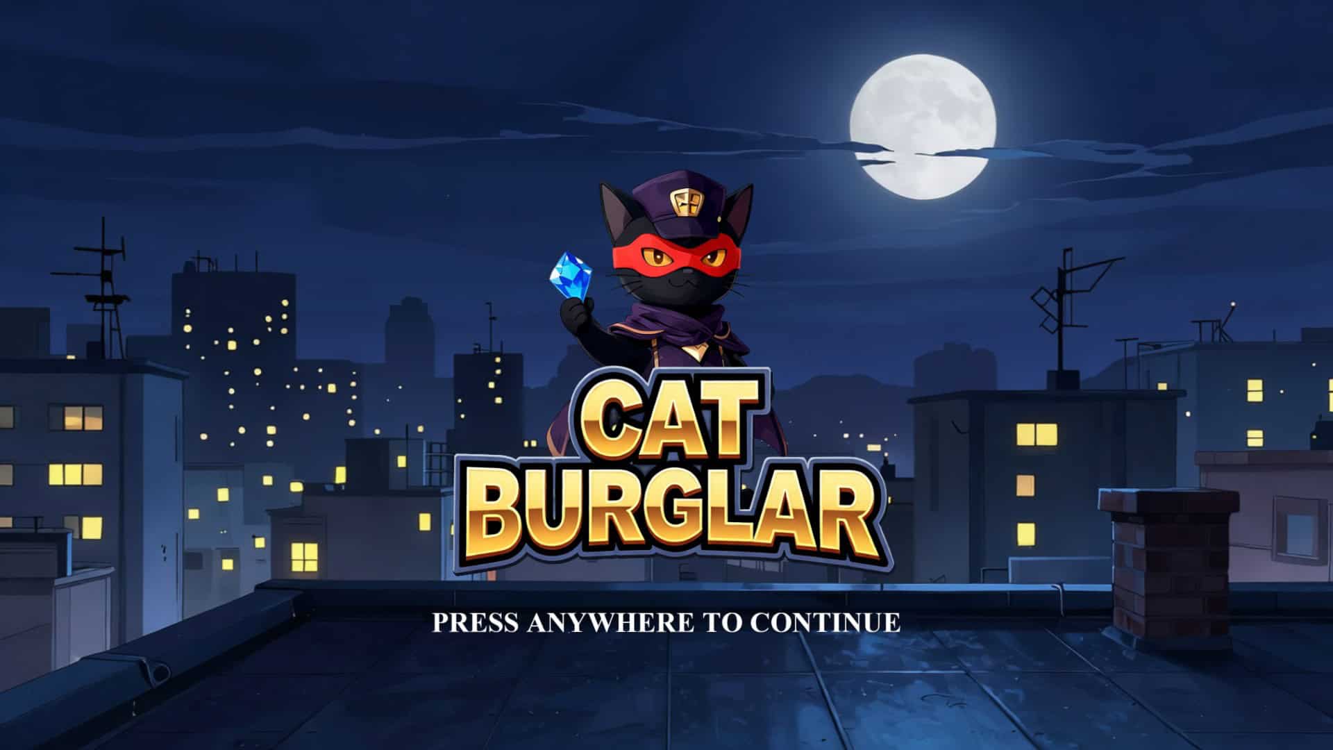 Cat Burglar slot intro screen