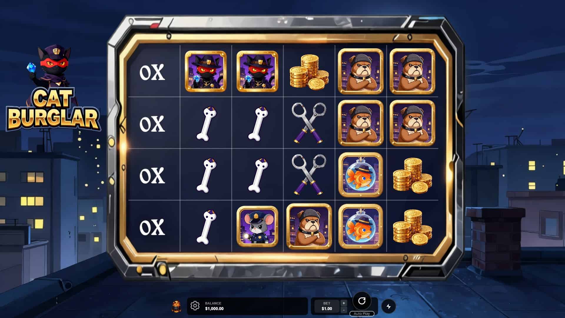 Cat Burglar slot gameplay reels