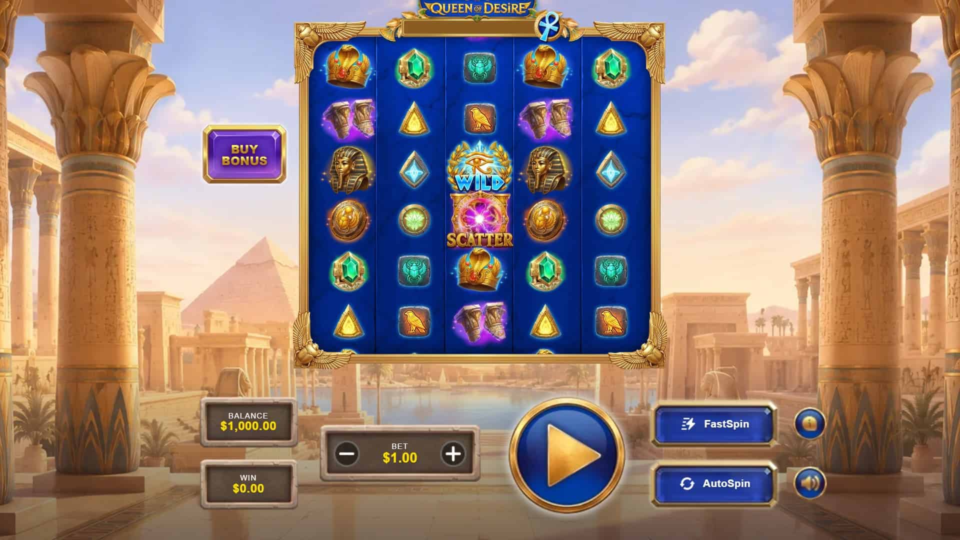 Queen of Desire slot gameplay reels