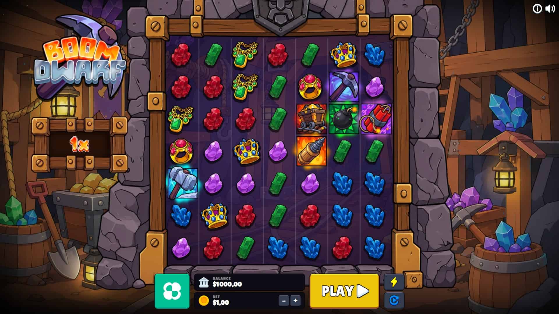 Boom Dwarf slot gameplay reels