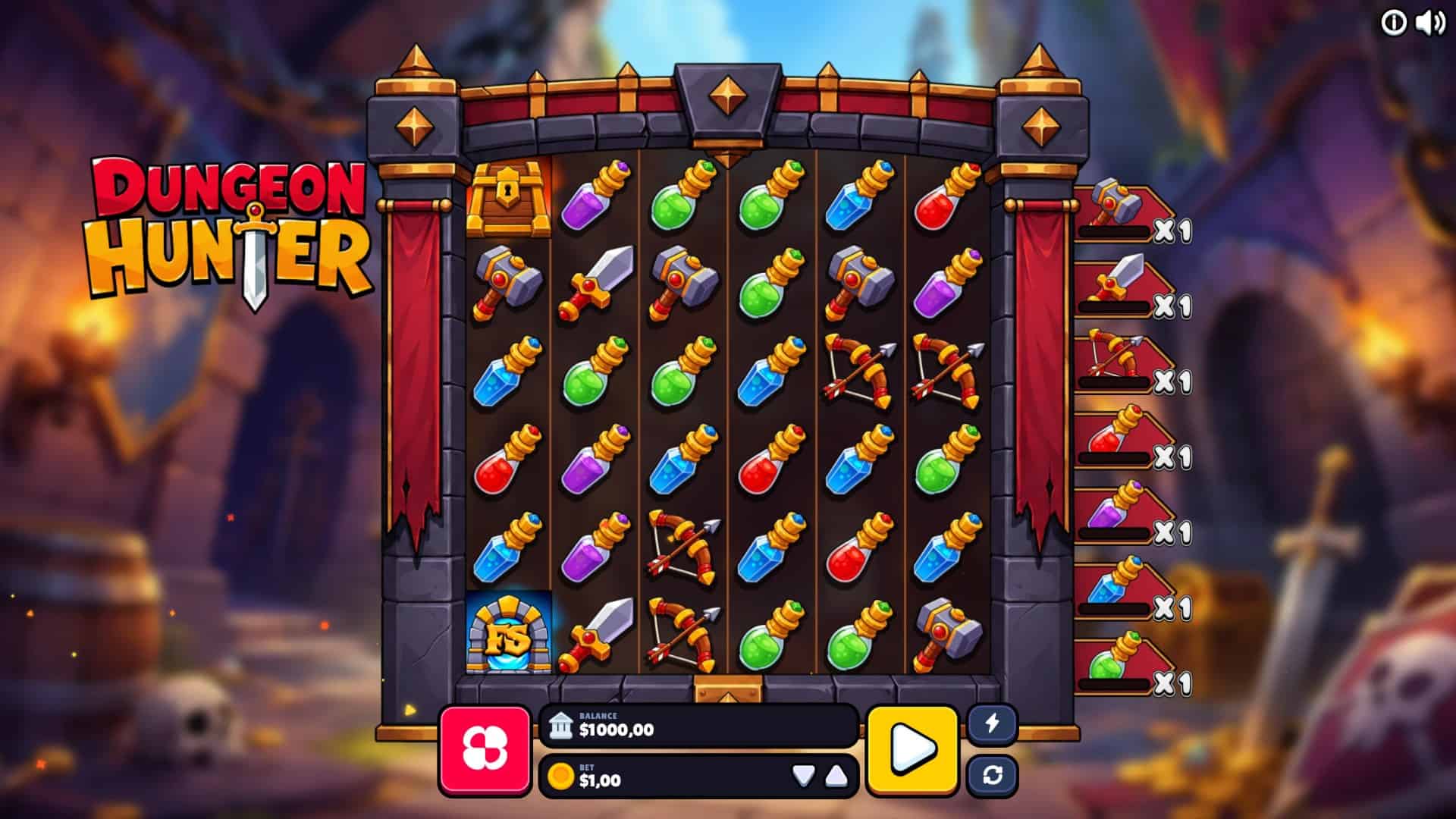 Dungeon Hunter slot gameplay reels