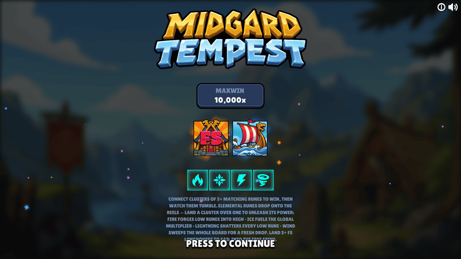 Midgard Tempest slot intro screen