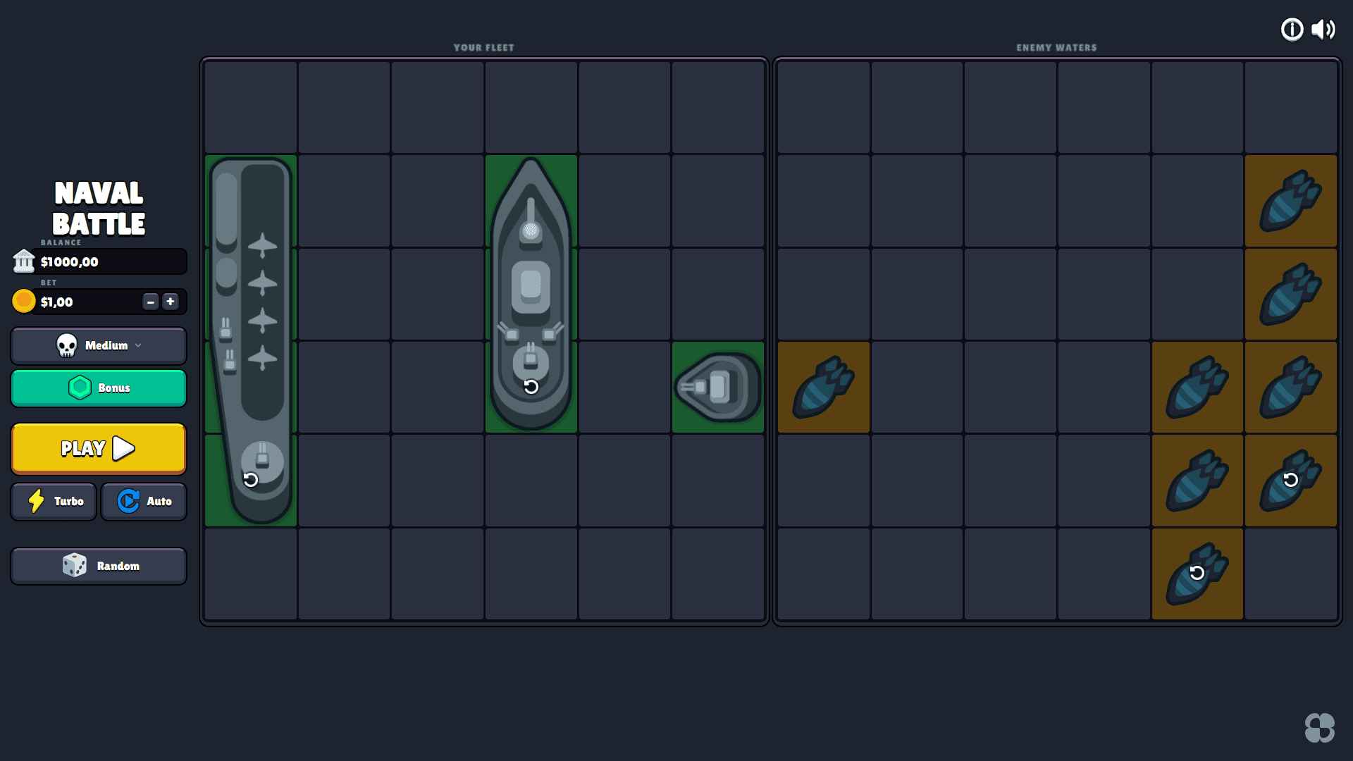 Naval Battle slot gameplay reels