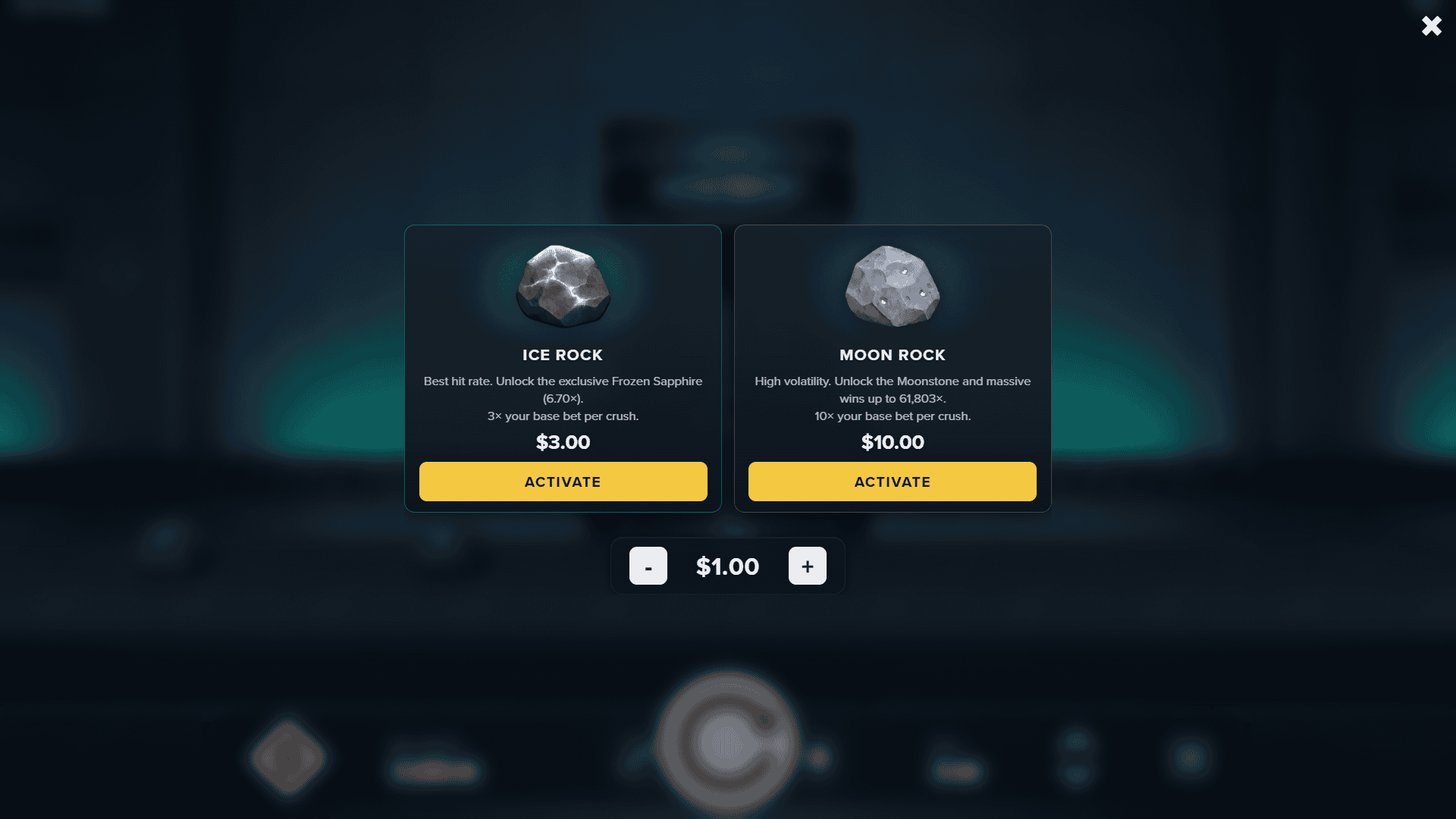 Rock Press bonus buy menu