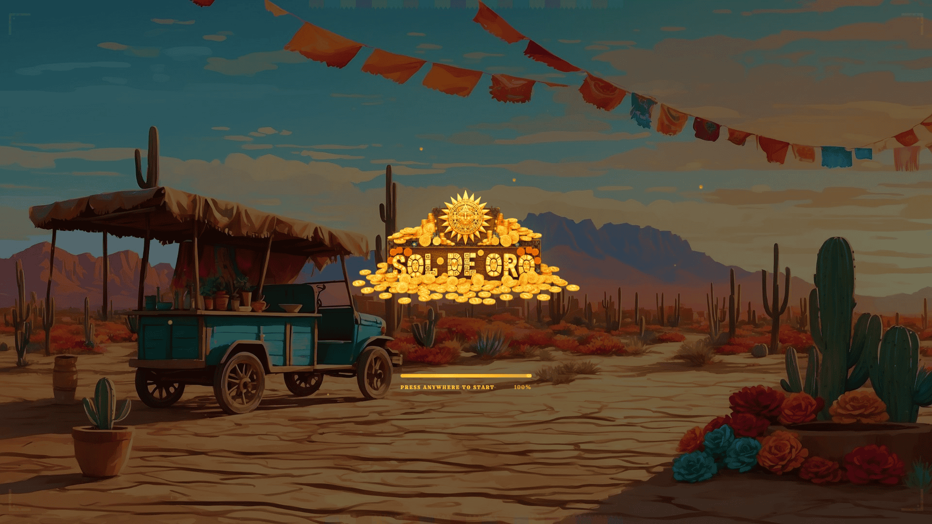Sol de oro slot intro screen