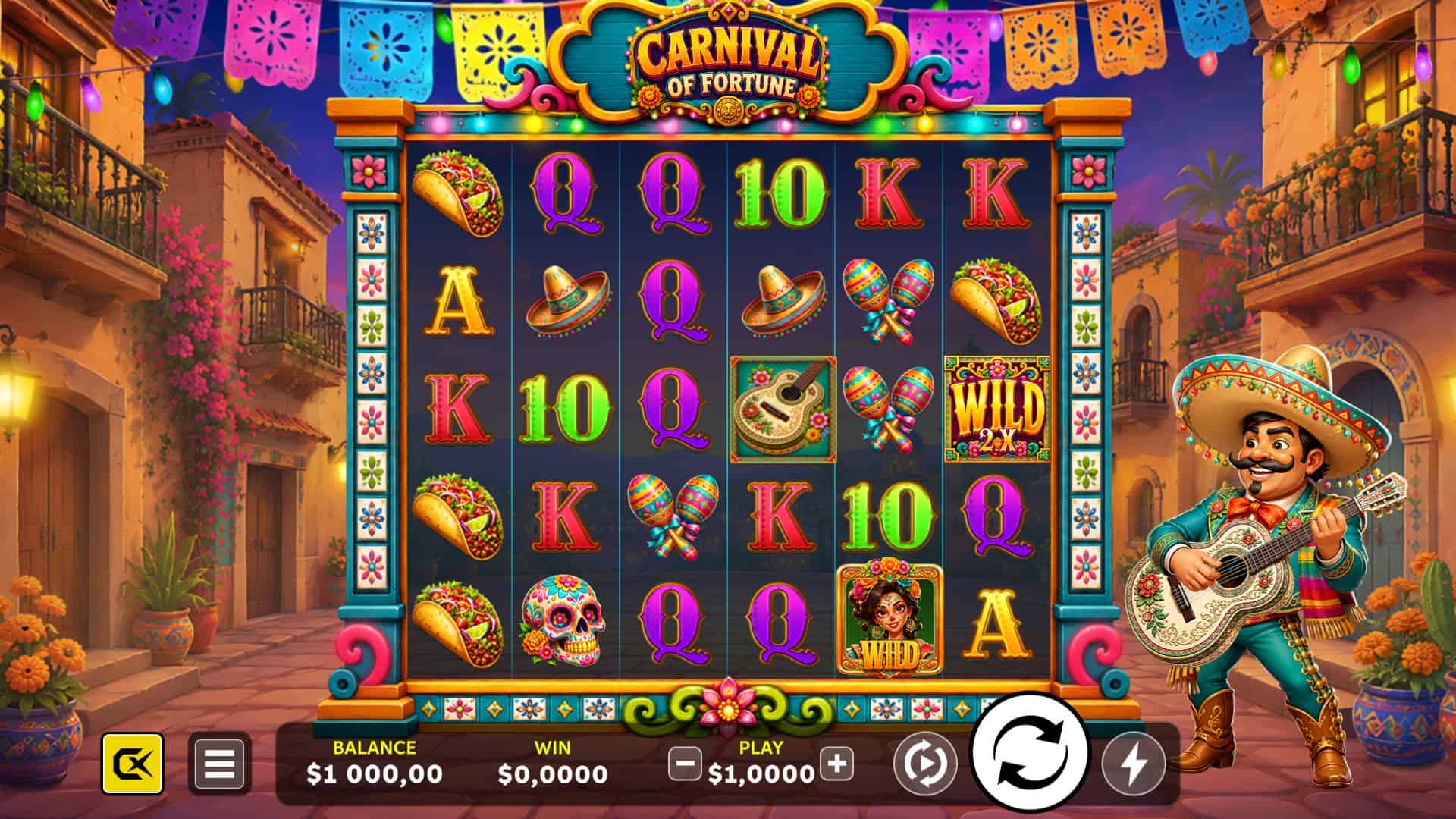 Carnival of Fortune slot gameplay reels