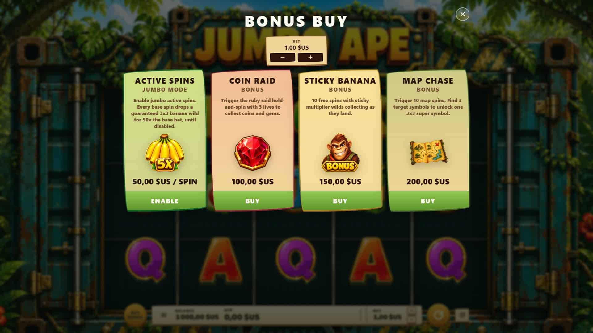 Ape Gang bonus buy menu