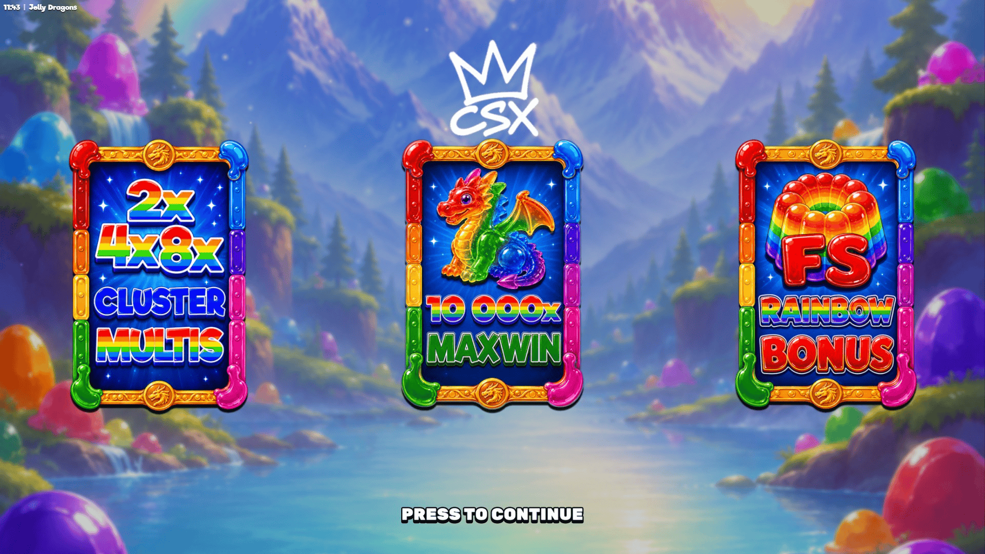 Jelly Dragons slot intro screen