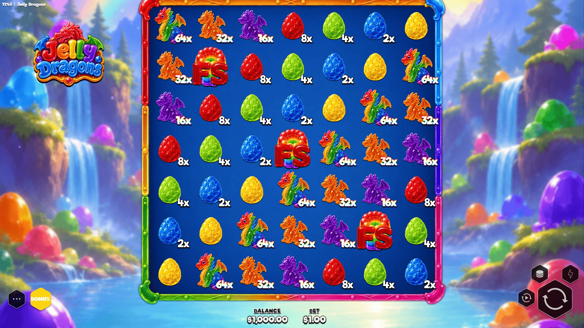 Jelly Dragons slot gameplay reels
